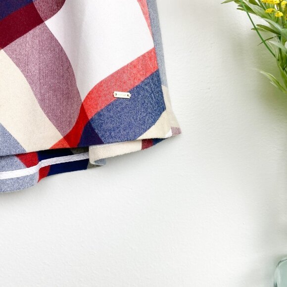 ☀️ TOMMY HILFIGER Plaid Mini Skirt Anchor Button Y2K 0 Schoolgirl Clueless Prep - Picture 3 of 6